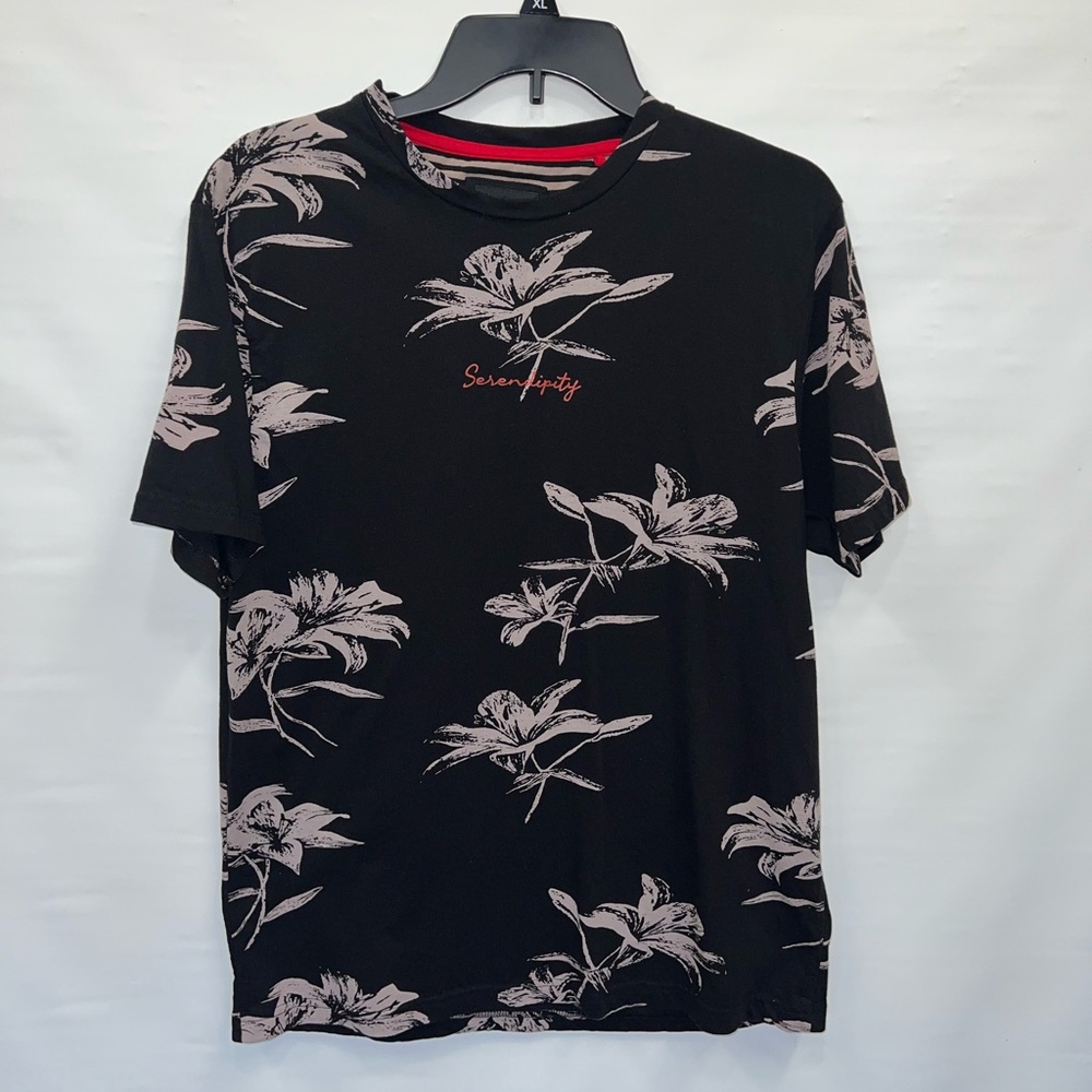 Denim & Flower T-Shirt Woman’s Large Multicolor Short Sleeve Cotton Ricky Singh
